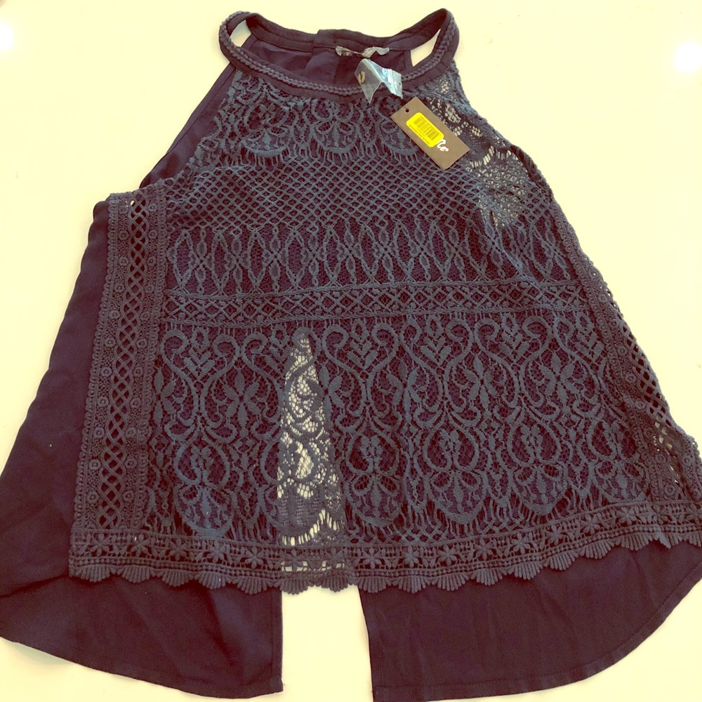 Miss Me Navy Blue Top